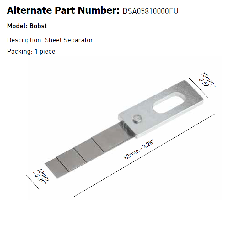 Sheet Separator Compatible with Bobst - 4 Levels