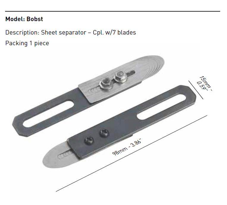 Sheet Separator Compatible with Bobst - 7 Blades for CPL