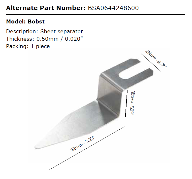 Sheet Separator Compatible with Bobst