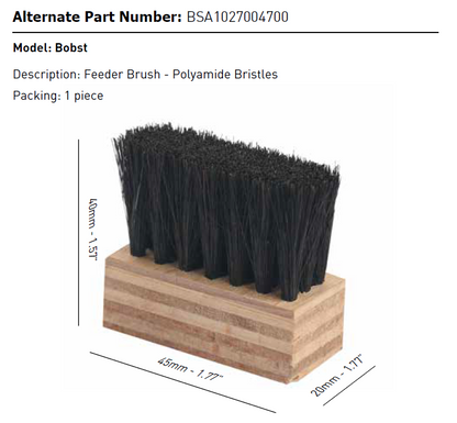 Feeder Brush Compatible with Bobst - Brass and Polyamide Bristles