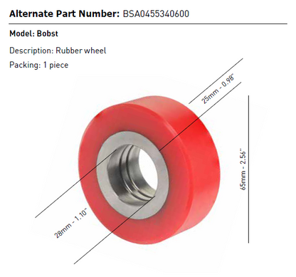 Rubber Wheels Compatible with Bobst